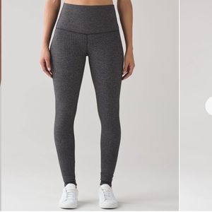 Lululemon Wunder Under Pant Hi-Rise Heathered Herringbone Black size 4